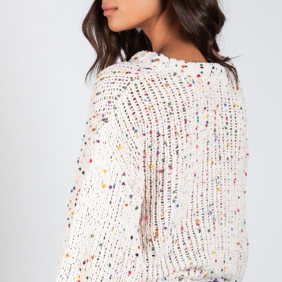 SOLD☆ New MOD Confetti Destroyed Sweater M/L - Picture 3 of 8